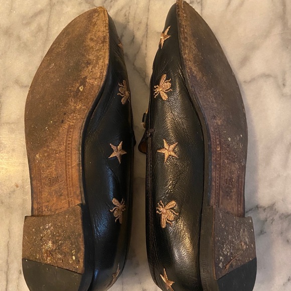 Gucci Black Leather Embroidered Horsebit Loafers - Picture 8 of 8